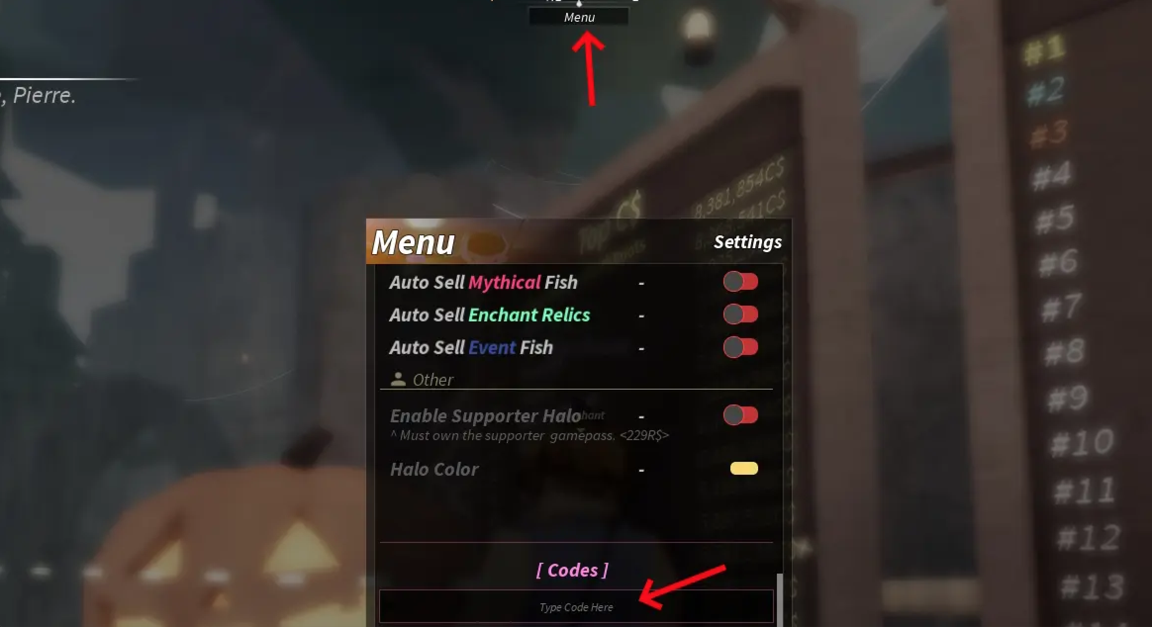 How to redeem Fisch codes guide